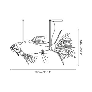 Nieuwe Chinese Zen houten hanglamp theesalon restaurantlamp handgemaakte visvormige kroonluchter creatieve kunst decoratie <span class=keywords><strong>koi</strong></span> kroonluchter - Product Image 4