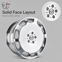 Jantes sport WEIFAN personnalisées en alliage d'aluminium forgé pour voitures de tourisme, finition chrome poli, face pleine, ouvertures de fenêtre arrondies, jante à déport profond