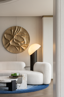 Ensemble de canapé en tissu moderne de luxe à trois places et table basse pour hôtel, villa, appartement - Mobilier commercial durable avec structure en bois