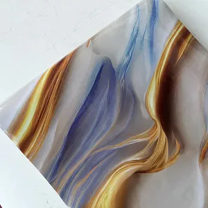 Papier peint autocollant au design moderne <span class=keywords><strong>Carreaux</strong></span> de pierre plaqués or <span class=keywords><strong>Carreaux</strong></span> de mur et de sol en marbre <span class=keywords><strong>Film</strong></span> protecteur décoratif doré - Product Image 6