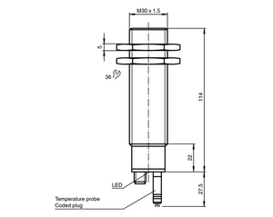 MS-Pep Perl +fuchs เซ็นเซอร์อัลตราโซนิกอุตสาหกรรมแบบกระจายแสงและแบบสะท้อนแสง UC300-30GM-IUR2-V15 - Product Image 5