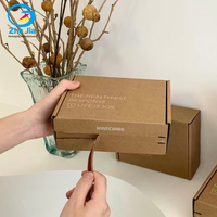 Boîtes en papier kraft personnalisées avec fermeture éclair pour bijoux, coffret cadeau, ensemble de soins de la peau, emballage de luxe, boîte à lettres détachable, vêtements
