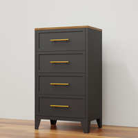 Grande capacité 4 tiroirs organisateur de rangement en métal commode en acier extensible multi-fonctionnel Accent table de chevet armoire salon