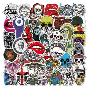 50Pcs Popular Terror Skull Horror Stickers For Festival Scrapbook Notebook Phone Home Decor Waterproof Pvc Stickers Set