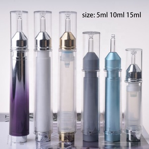 10ml 15ml 20ml Cosmetic Syringe Shaped Airless Bottle For Eye Cream Injection Tube Bottle Cosmetic Syringe Bottle