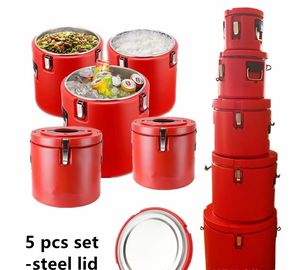 Tapa de acero inoxidable supergrande Juego de 5 piezas Calentador de alimentos Caja enfriadora - Product Image 2