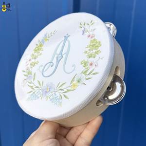 Prezzo <span class=keywords><strong>Tamburelli</strong></span> in Legno con Stampa Personalizzata, Strumento Musicale a Mano per Danza, Feste, Matrimoni, Chiesa, Spettacoli - Product Image 2