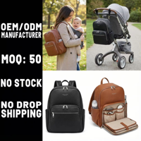 Individuell Bedruckbare Vegane PU-Leder Wickeltasche Rucksack mit 16 Fächern, Passend für Flaschen, Windeln und 15-Zoll-Laptops
