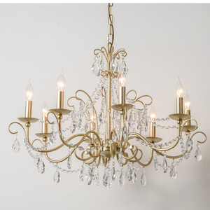 Lustre en cristal vintage en cuivre de style américain classique de luxe français pour <span class=keywords><strong>restaurant</strong></span>, salon, hôtel, chambre à coucher, luminaires suspendus - Product Image 6