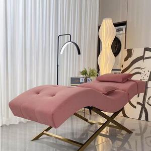 Adjustable Headrest Arc Eyelash Eyebrow Bed Table White Curved Spa Beauty Facial Bed Salon Luxury Lash Bed - Product Image 3