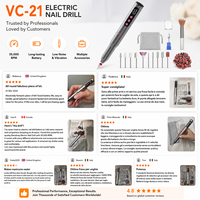 Perceuse à ongles professionnelle en forme de stylo, lime à ongles électrique portable, perceuse à ongles sans fil rechargeable par USB pour usage en salon de manucure