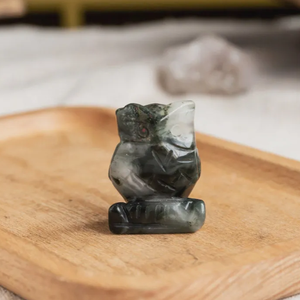 Natuurlijk gepolijste kristallen uilcarving van verschillende materialen, kleine maat, op maat gemaakt voor heling en huisdecoratie - Product Image 6