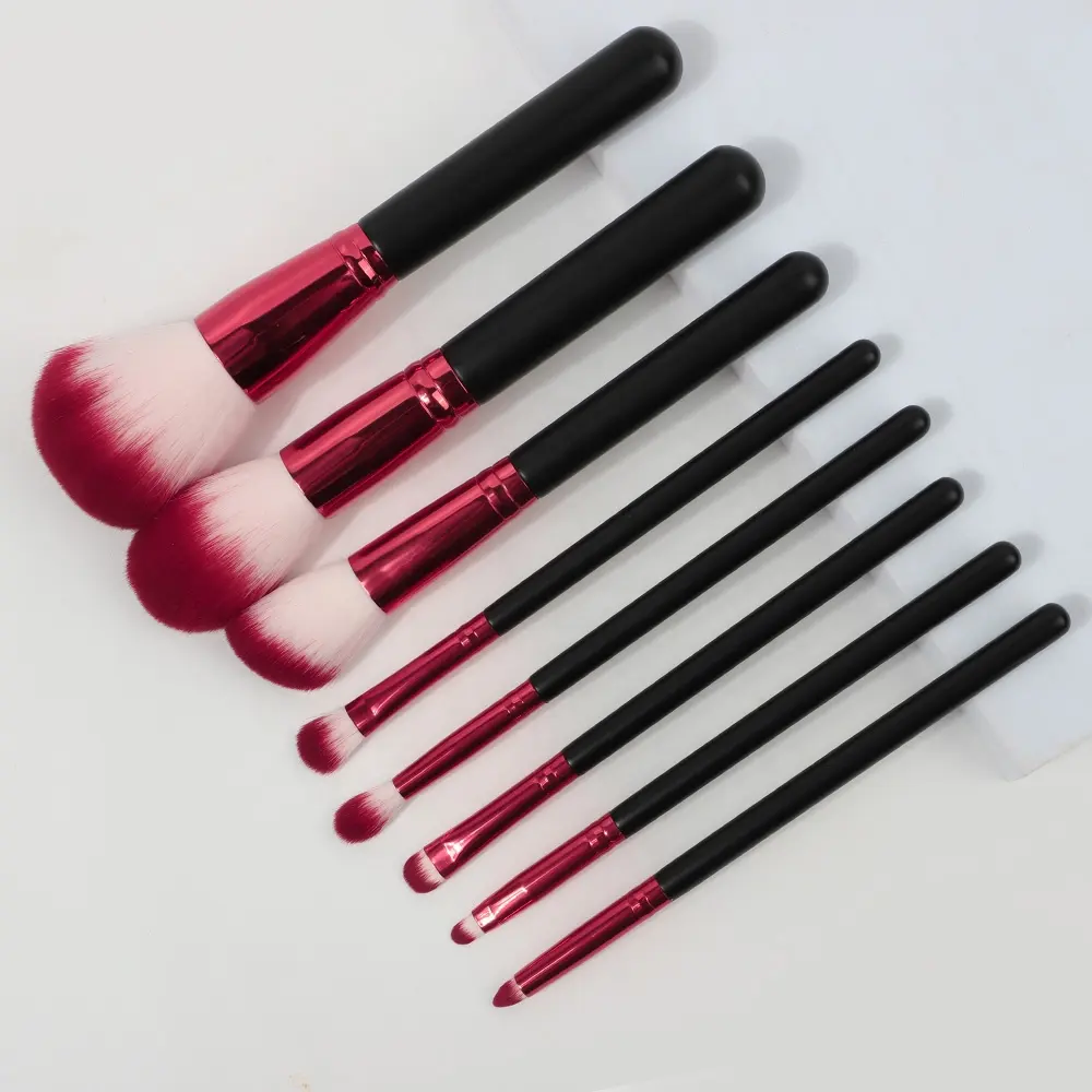 8 Pcs Giá Bán Buôn Người Bán Tốt Nhất Pro Eye Chất Lượng Cao Vẻ Đẹp Cơ Bản Vegan Màu Đen Matte Vegan Make up Brush Set