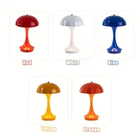 Lampe de bureau LED TAIKOO, style nordique, élégante, rétro, vintage, orange, en forme de champignon