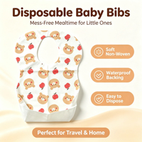 Bavoir jetable pour bébé à motif de dessin animé - à usage unique - imperméable - pour l'alimentation manuelle - pour les vacances en famille et les voyages
