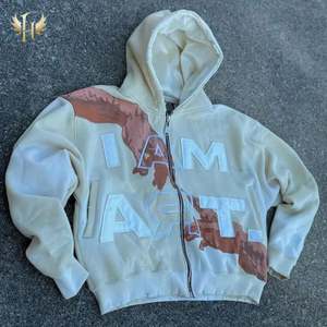 Precio de fábrica personalizado DTG impresión gráfica bordado sudaderas punto satén forrado Patchwork sudaderas LOGO polar satén forrado - Product Image 2