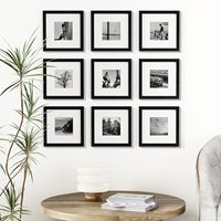 8x8 Set Bingkai gambar 4x4 tikar gambar hitam rekayasa kayu bingkai foto dinding bingkai foto kayu