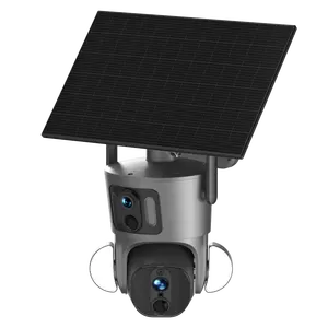 JP 4G bant 15600Mah pil güneş kamera çift Lens kamera 4G güvenlik kameraları ile spot açık Hd Clolr & IR gece görüş