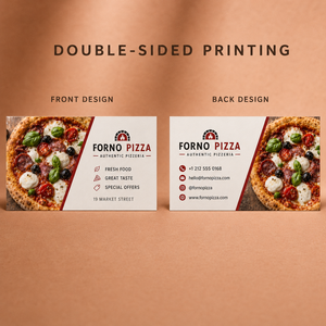 Biglietti da Visita Personalizzati per Pizzerie, Biglietti con <span class=keywords><strong>Foto</strong></span> di Cibo Stampate per Promozione del Brand di Pizzeria - Product Image 5