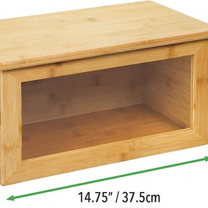 Boîte à pain en bambou 2,1-3L avec panneau en verre pour le rangement de cuisine - Product Image 4