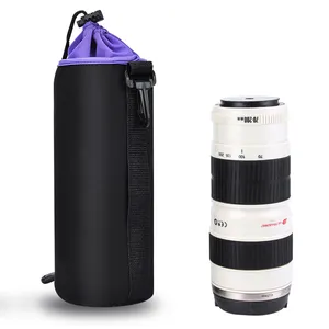 Manufacturer direct supply wholesale camera lens bag neoprene black lens cover camera lens bag