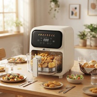 ANBOLIFE OEM & ODM Friteuse à air numérique 4L en verre non toxique, sans PFAS, sans BPA, avec écran tactile LED, fonction de préchauffage et maintien au chaud