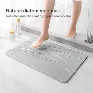 Hot Selling Diatomaceous Earth Bath Mat Non-Slip Engraved Stone Bath Mat Super Absorbent Quick Drying Shower Mat Natural