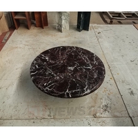 Meubles de maison modernes de luxe, table à manger, table basse ronde en marbre naturel Rosso Levanto pour restaurant