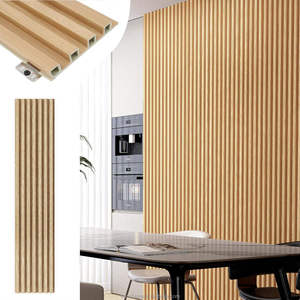 Thân Thiện Với Môi Không Thấm Nước Gỗ Nhựa Composite <span class=keywords><strong>WPC</strong></span> Tấm Tường <span class=keywords><strong>Louver</strong></span> Cho Văn Phòng Phòng Trang Trí Nội Thất - Product Image 1