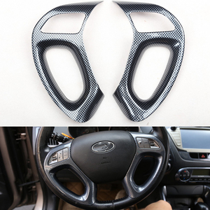 Panel de Consola Central de Fibra de Carbono para Automóvil, Moldura para Volante, Moldura para Ventana para <span class=keywords><strong>Hyundai</strong></span> Ix35 Ix 2010 2011 2012 2013 <span class=keywords><strong>2014</strong></span> 2015 <span class=keywords><strong>Tucson</strong></span> - Product Image 2