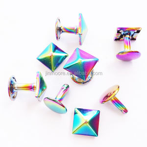 धातु इंद्रधनुष स्पाइक रिवेट 12 मिमी पिरामिड रैपिड रिवेट नेलहेड बैग बैग बैग बैग पर्स के कपड़ों के लिए - Product Image 5