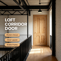 Warm Farmhouse Solid Fir Solid Wood Room Door Natural Fir Timber Door for Family Courtyard