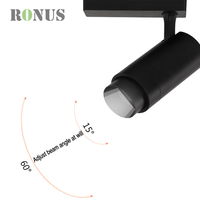 Supermarché tête mobile COB encastré ajuster l'angle de faisceau projecteur LED 30W feux de piste