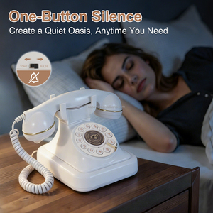 <span class=keywords><strong>Téléphone</strong></span> <span class=keywords><strong>fixe</strong></span> antique de style rétro, <span class=keywords><strong>téléphone</strong></span> filaire pour la maison, le bureau ou l'hôtel - Product Image 2