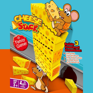 <span class=keywords><strong>Jeu</strong></span> éducatif d'empilage de fromages pour enfants, <span class=keywords><strong>jeu</strong></span> de société de haute qualité, jouet d'équilibre en plastique Souris et Gâteau, en vente - Product Image 3