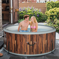 Jacuzzi Inflable de PVC de Alta Calidad para Exteriores con Hidromasaje, Piscina de Spa Familiar Portátil con Construcción Drop Stitch