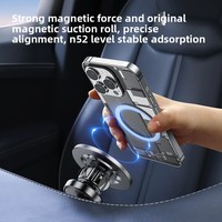 Support de téléphone magnétique pour voiture, chargeur sans fil, charge rapide, rotation à 360 degrés, compatible avec la sortie d'air, compatible avec Apple MagSafe