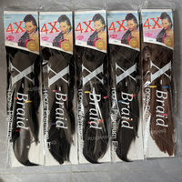 Vaste Offre Spéciale 4X 4 faisceaux ensemble 38 pouces 165g pré-étiré Jumbo tressage Yaki cheveux mèches d'extension synthétiques pour Afro Box tresses