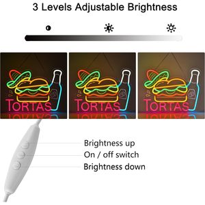 Tortas Neon <b>Sign</b> Mexican Restaurant Kitchen LED Decorative Light Colorful Acrylic Wall Ambient Light Shop <b>Sign</b> Indicator Light - Product Image 3