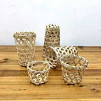Panier décoratif en bambou tressé fait main pour tasses à thé au lait, plateau de service haut de gamme pour la rentrée scolaire ZHENYE Asian Zen