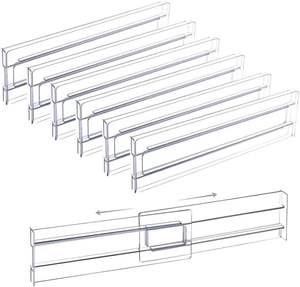 Wholesale 8 Pack Adjustable Drawer <b>Dividers</b> Set <b>Plastic</b> Drawers Separators for Clothing - Product Image 4