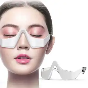 批发3D振动眼部按摩器，带热手持式红光疗法提升和收紧Ems微电流眼罩
