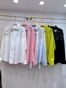 Eleganti Camicie con Perle per Donne, Bluse Larghe a Maniche Lunghe, Moda Y2k, Nuovi Top <span class=keywords><strong>Chic</strong></span> Femminili, <span class=keywords><strong>Abbigliamento</strong></span> <span class=keywords><strong>Donna</strong></span> - Product Image 5