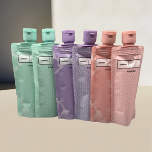Sachet de voyage en plastique à bec verseur, rechargeable, pour shampoing et cosmétiques, vente en gros - Product Image 1