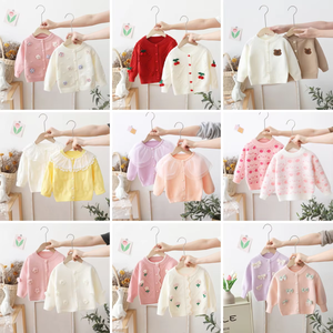 Ropa de Otoño al Por Mayor Abrigo Cálido para Niños Suéter de Bebé Cárdigan de Punto con Flores Florales 3D para <span class=keywords><strong>Niñas</strong></span> Pequeñas - Product Image 3