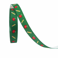 Ruban gros-grain à motifs variés et joyeux, 1 cm, 10 yards, sur le thème de l'école, pour cadeaux d'enseignants et décoration de salle de classe