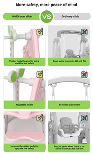 Juego de columpio de juguete de plástico de hierro para niños sensorial de interior personalizado MIGO BEAR, columpio para niños al aire libre, silla para exteriores - Product Image 2