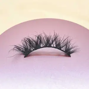 S516 Natural Eyelashes Full Strip Customized False Eyelash Fur Mink Wink Winged Extensions With Custom Lash Box Cat Eye Fox Eye