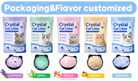 Arena para Gatos de Cristal Azul de Fábrica OEM, Gel de Sílice, Libre de Polvo, Control de Olores, Venta al Por Mayor