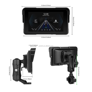 หน้าจอสัมผัส IPS ขนาด 5 นิ้วแบบพกพาสำหรับมอเตอร์ไซค์ Podofo พร้อม Wireless Carplay/Android Auto BT กันน้ำ IP68 ของแท้จากโรงงาน - Product Image 5